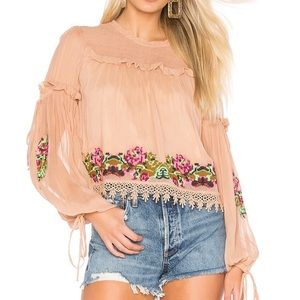 Tularosa Lottie Embroidered Top from Revolve Size XS
